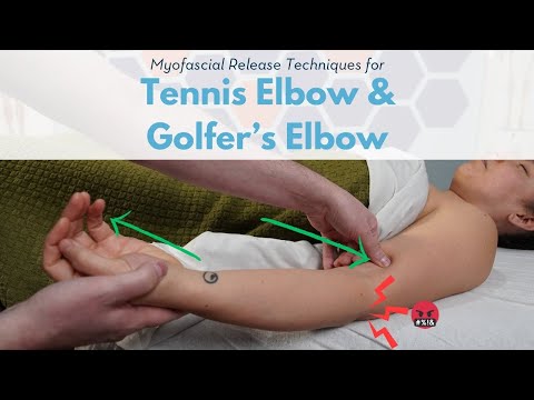 Видео: Учебное пособие по массажу локтя: миофасциальный релиз для локтя теннисиста и гольфиста — спортив...