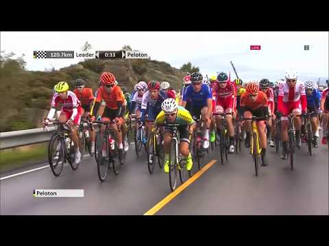 Видео: Велоспорт. Чемпионат Мира 2017. Групповая гонка. Юниоры.