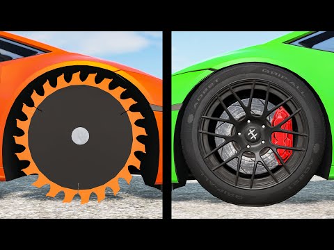 Видео: Saw Wheel vs Round Wheel - Beamng drivе