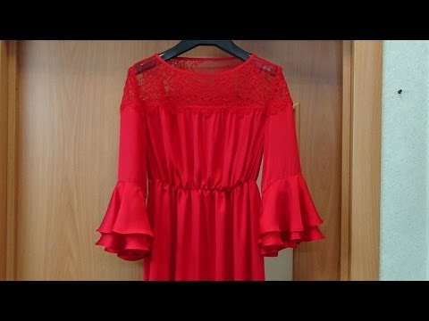 Видео: Технология пошива платья из вискозы с кружевом 2 часть