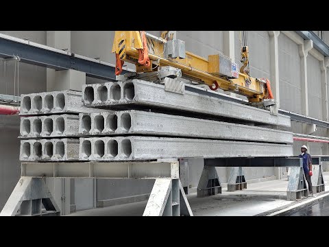 Видео: Процесс изготовления массивной бетонной плиты. Корейский завод по массового производству бетона