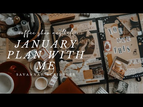 Видео: Январь 2024 Планируйте вместе со мной I Уютная кофейня I Черная страница Bujo ☕