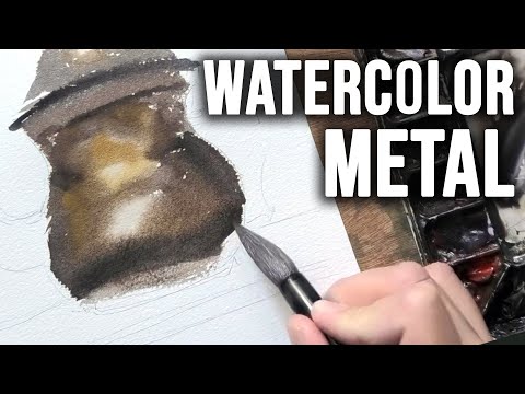 Видео: Как рисовать металл акварелью