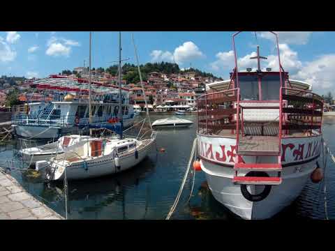 Видео: quay & port, Ohrid, Macedonia - Кеј и пристаниште, Охрид 2020 07