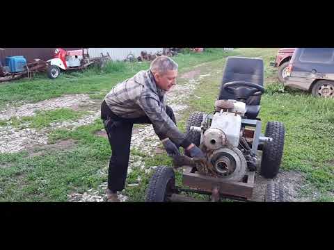 Видео: Первый выезд мини-трактора перед покраской