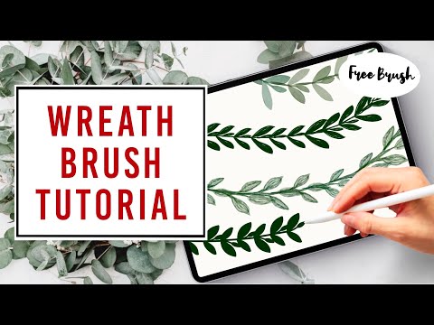 Видео: Как создать кисть «Рождественский венок» в Procreate — с БЕСПЛАТНОЙ загрузкой (руководство по соз...