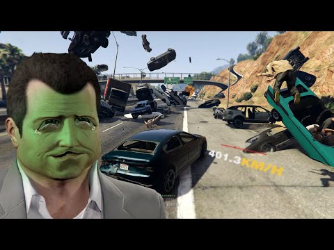 Видео: Страдания Дэйва и Майкла подошли к концу! В пробке на скорости 9999999! - GTA5