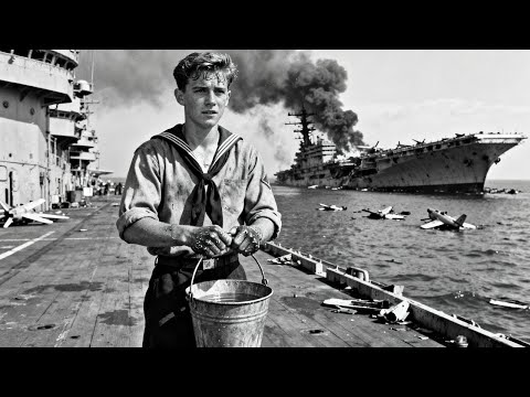 Видео: Как «Глупая» Идея Матроса С Ведром Спасла Авианосец После Удара Камикадзе
