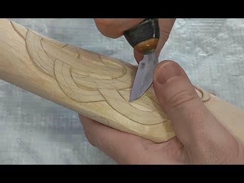 Видео: ТОПОРИЩЕ РЕЗНОЕ & ДРАКОН КЕЛЬТОВ #10 / A drawing on an Ax