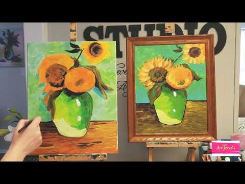 Видео: Видео урок "Подсолнухи Ван Гога"