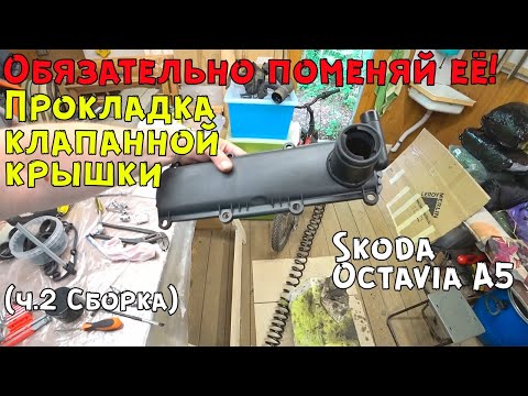 Видео: Замена прокладки клапанной крышки на Шкода Октавия А5 (ч.2 Сборка)