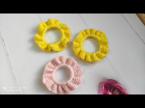 Видео: вязаные резинки для волос / резинка крючком