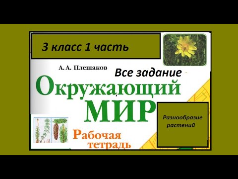 Видео: Окружающий мир 3 класс рабочая тетрадь. Разнообразие растений. Все задания