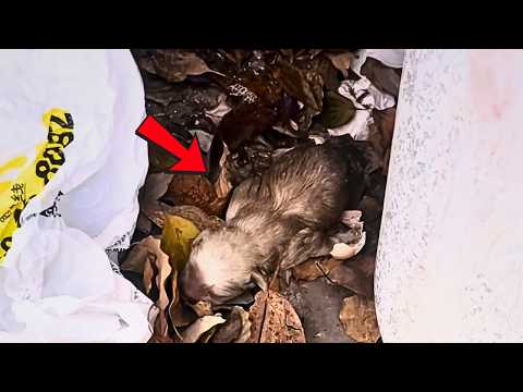 Видео: Новорождённого щенка забыли у обочины, нашли едва живого — он был готов умереть во сне...