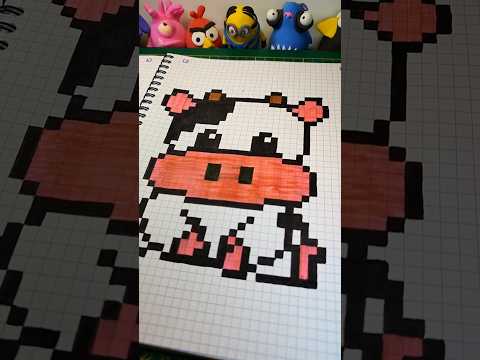 Видео: Как рисовать коровку, корову  по клеточкам. Cow  . #art#рисуемсмалышами#pixelart#cow