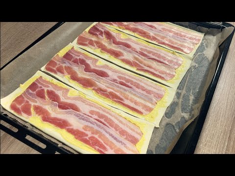 Видео: У вас есть слоеное тесто и бекон? Рецепт, который всех удивил!