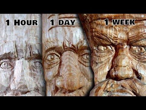 Видео: Я вырезал духа из дерева — 1 час, 1 день, 1 неделя