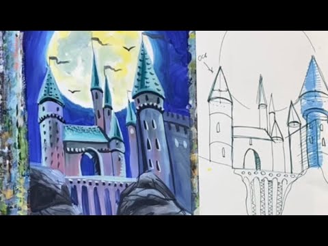 Видео: КАК НАРИСОВАТЬ ХОГВАРТС