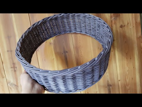 Видео: Плетеное кашпо (корзина без дна)