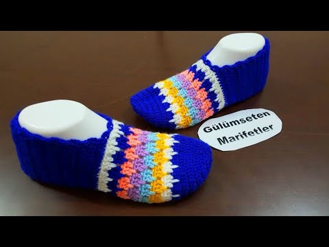 Видео: вязание тапочки спицами