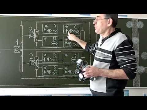 Видео: Движение робота по полосе с двумя датчиками освещенности