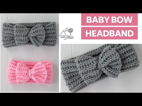 Видео: Детская повязка на голову с бантом, связанная крючком: ЛЕГКАЯ и БЫСТРАЯ схема вязания крючком для...