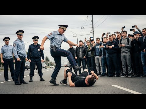 Видео: Наглый коп пнул безумца. Все в шоке, узнав его настоящую личность!