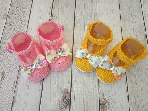 Видео: МК детские пинетки туфельки / baby booties crochet