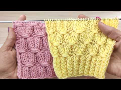 Видео: Узор с легким способом обвития петель на основе резинки 2х2. Вязание спицами.