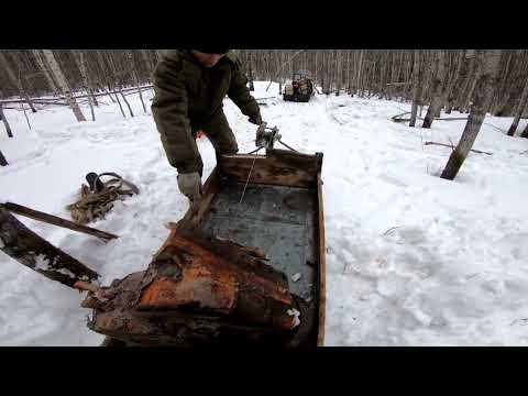 Видео: ОДНИ в тайге #сезон  В 2025! Вывоз металла#Весной ТУТ Будет#топ железяк трактора ТДТ-55, #по снегу.