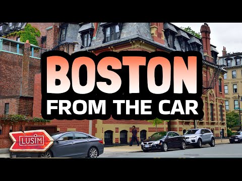 Видео: Boston, USA - from the car window // Бостон из окна машины - прогулка-медитация