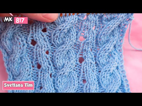 Видео: ВЯЗАНИЕ СПИЦАМИ: УЗОР КОСЫ И АЖУР для Стильного Джемпера! Вам точно понравится!