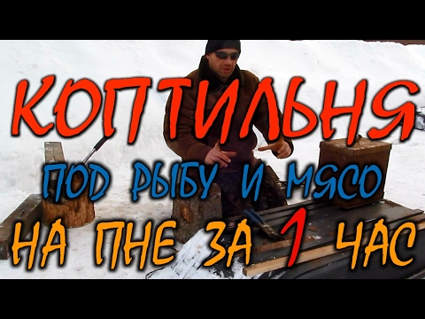 Видео: ИЗГОТОВЛЕНИЕ КОПТИЛЬНИ ДЛЯ РЫБЫ И МЯСА  топором, ножом и ножницами, на пне за 1 час.