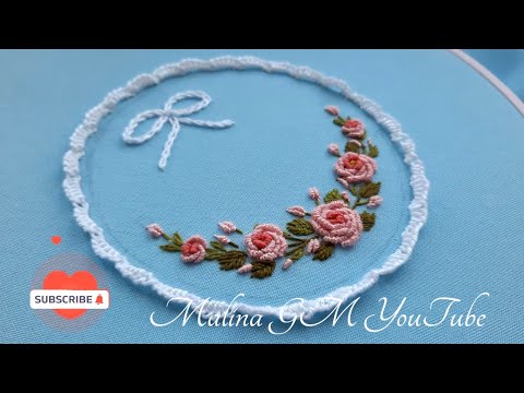 Видео: Объёмная вышивка // Роза рококо