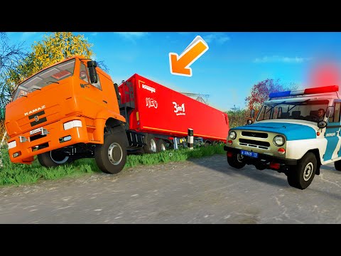 Видео: КАМАЗ УЛЕТЕЛ С ДОРОГИ - ЧТО ДЕЛАТЬ? - Farming Simulator 22 по сети