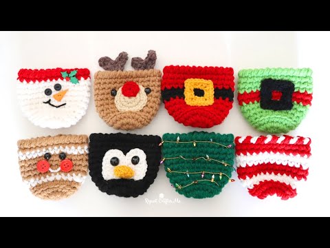 Видео: Вязаные крючком рождественские чашки