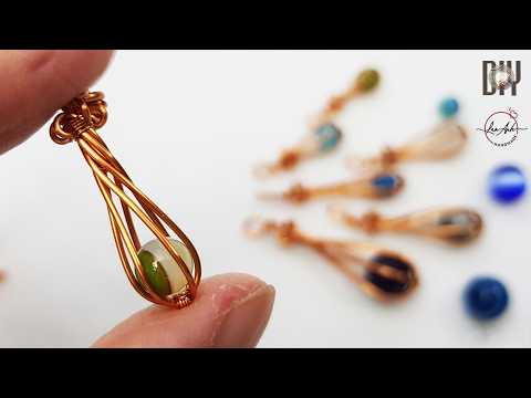 Видео: Изготовление камня из проволоки без отверстий | Подвеска в виде витой капли