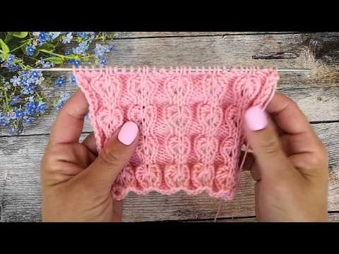Видео: Красивый узор спицами "Ажурные бабочки".