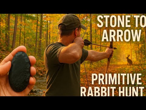 Видео: Строительство, рубка, охота с примитивной стрелой с нуля