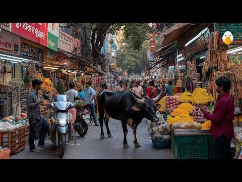 Видео: Бангалор, Индия🇮🇳 Чрезвычайно оживленный рынок в старом центре Бангалора (4K HDR)