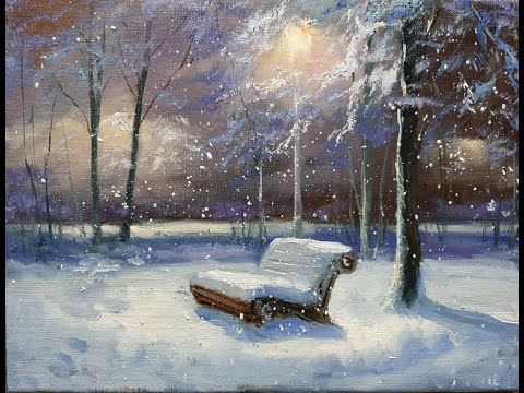 Видео: How to paint winter .Зима Vugar Mamedov