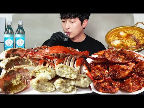 Видео: Вкуснейший краб на пару!!🦀 MUKBANG REALSOUND ASMR EATINGSHOW