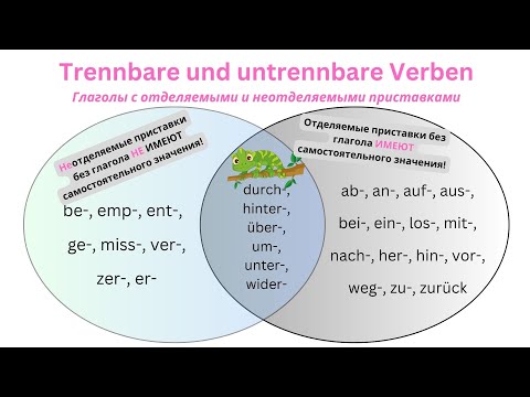 Видео: Trennbare und untrennbare Verben. Отделяемые и неотделяемые приставки в немецком языке.