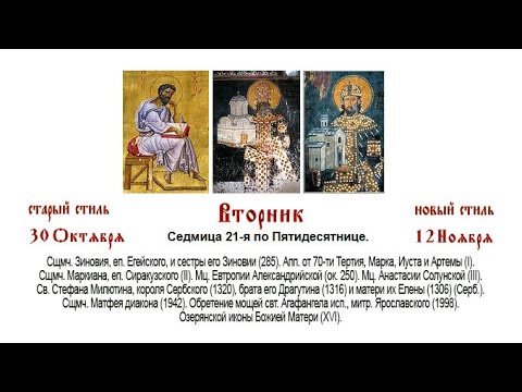 Видео: 12.11.2024. Божественная Литургия. Вторник. Седмица 21-я по Пятидесятнице.