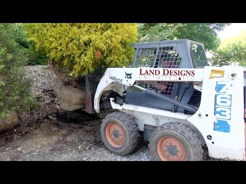 Видео: Крепление экскаватора-погрузчика Bobcat 763. Посадка кипарисовика золотистого (Chamaecyparis 2.0)