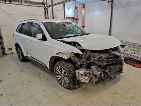 Видео: оутлендер ремонт переда после встречи с отбойником :)