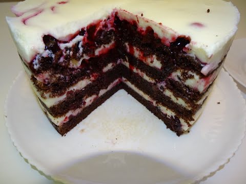 Видео: Шикарный шоколадный торт с муссом Пломбир и черной смородиной!!!