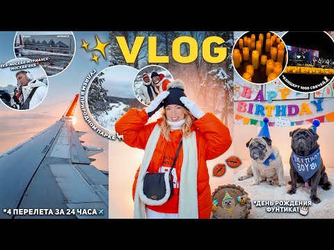 Видео: VLOG❣️ 4 Перелета за 24 Часа(челлендж?) / Концерт 1000 СВЕЧЕЙ, День Рождения Фуни..Парк Оленьи Ручьи