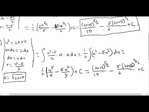 Видео: Жаңа айнымалы енгізу арқылы интегралдау (Есептер шығару)