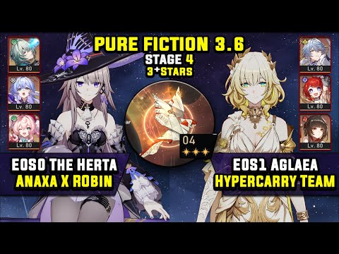 Видео: E0 Herta Carry с Anaxa и E0 Aglaea Hypercarry (3 звезды) Pure Fiction 4 Honkai Star Rail 3.6